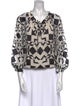 Alice + Olivia Printed V-Neck Blouse