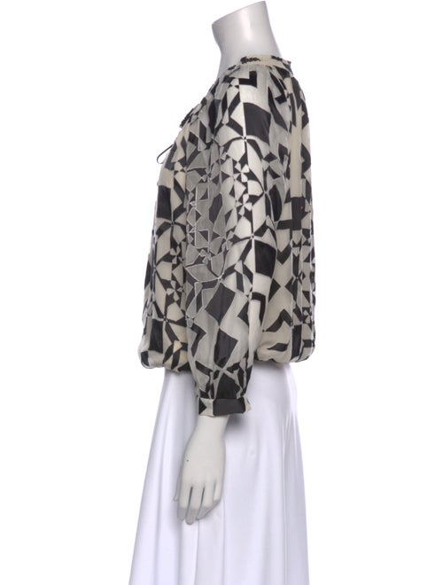 Alice + Olivia Printed V-Neck Blouse