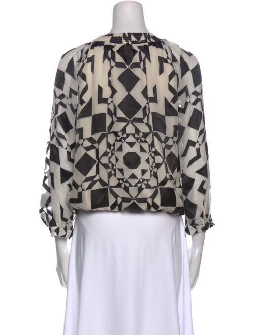 Alice + Olivia Printed V-Neck Blouse