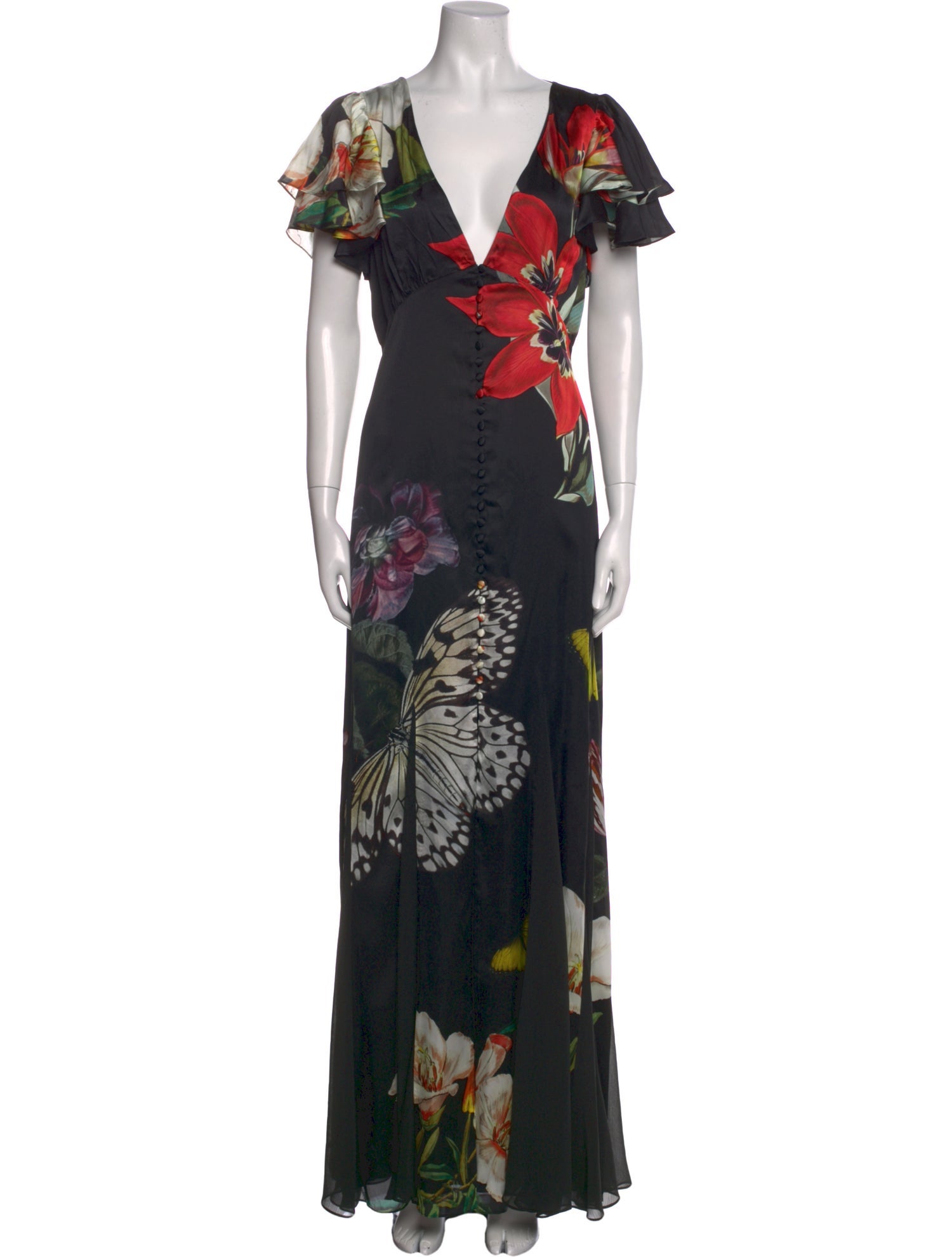 Alice + Olivia Floral Print Long Dress
