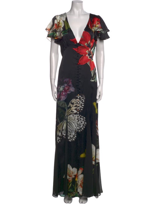 Alice + Olivia Floral Print Long Dress