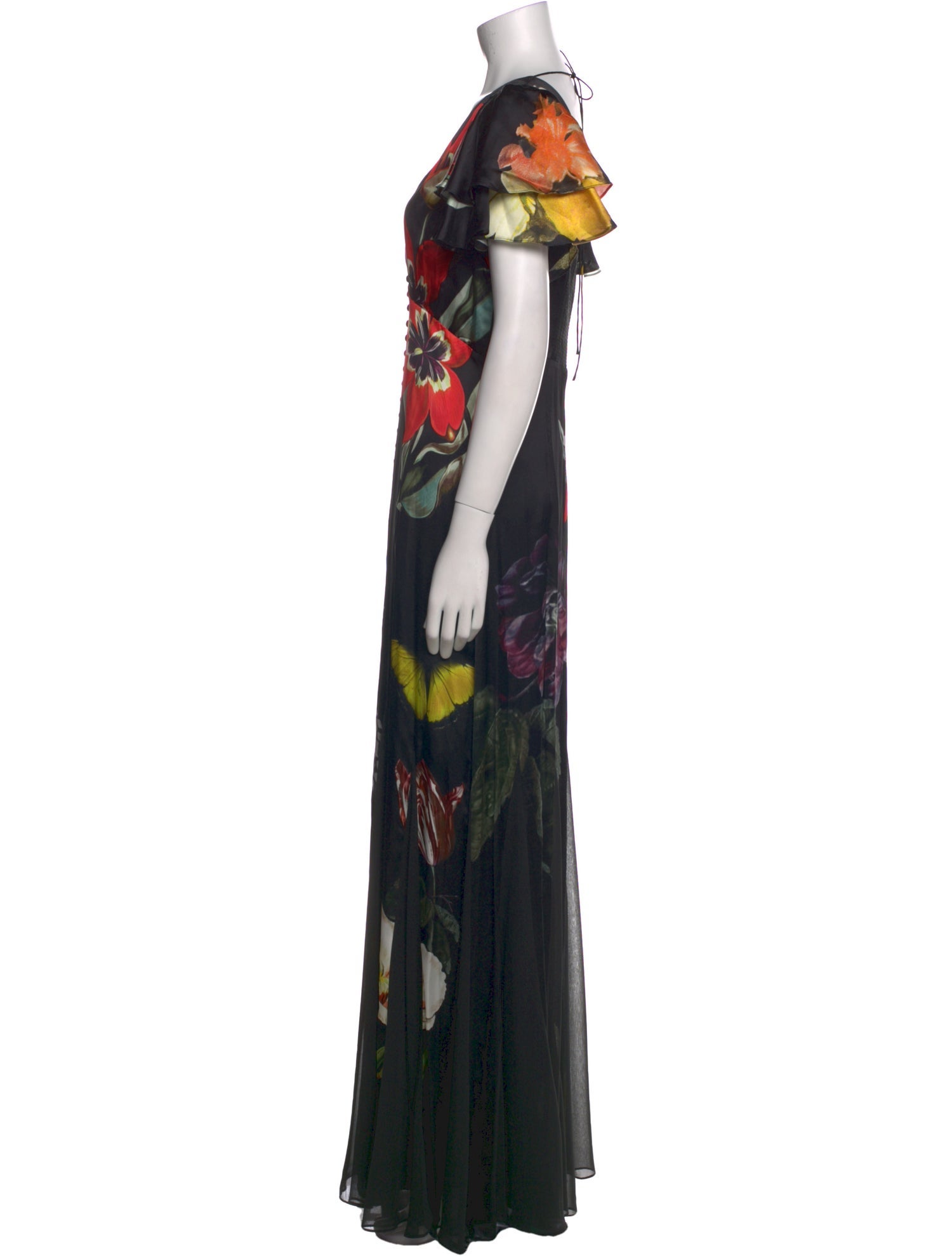 Alice + Olivia Floral Print Long Dress