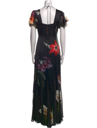 Alice + Olivia Floral Print Long Dress