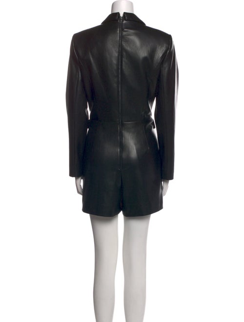 Alice + Olivia Faux Leather V-Neck Romper