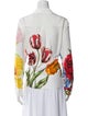 Alice + Olivia Silk Floral Print Button-Up Top