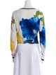 Alice + Olivia Floral Print Bateau Neckline Sweatshirt
