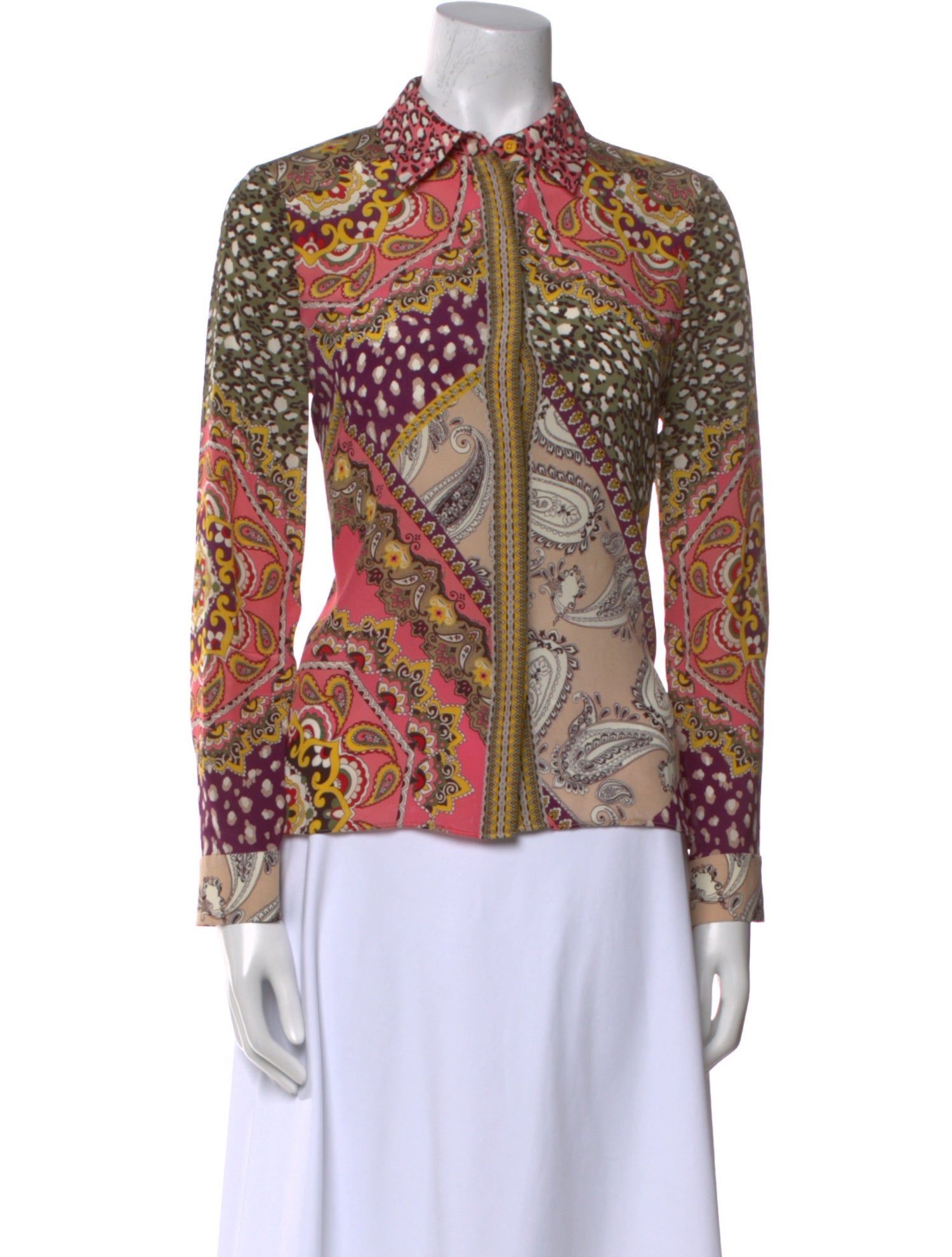 Alice + Olivia Silk Paisley Print Blouse