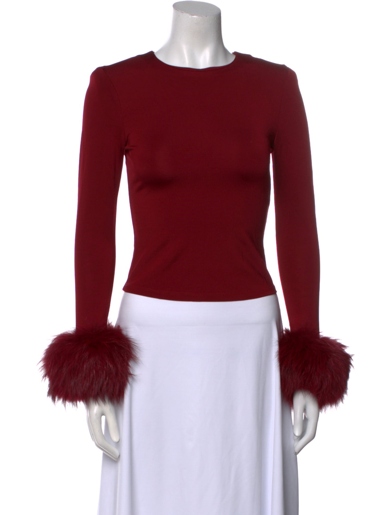 Alice + Olivia Crew Neck Long Sleeve Crop Top