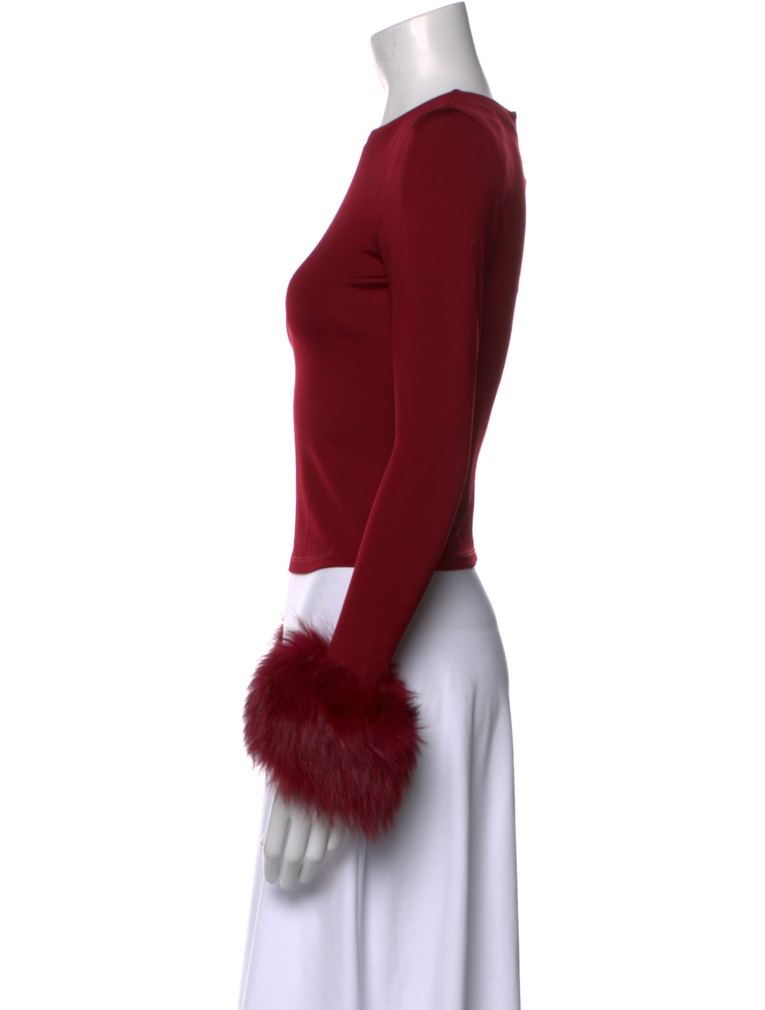 Alice + Olivia Crew Neck Long Sleeve Crop Top