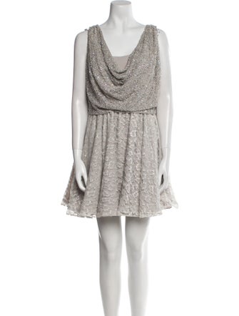 Alice + Olivia Cowl Neck Mini Dress