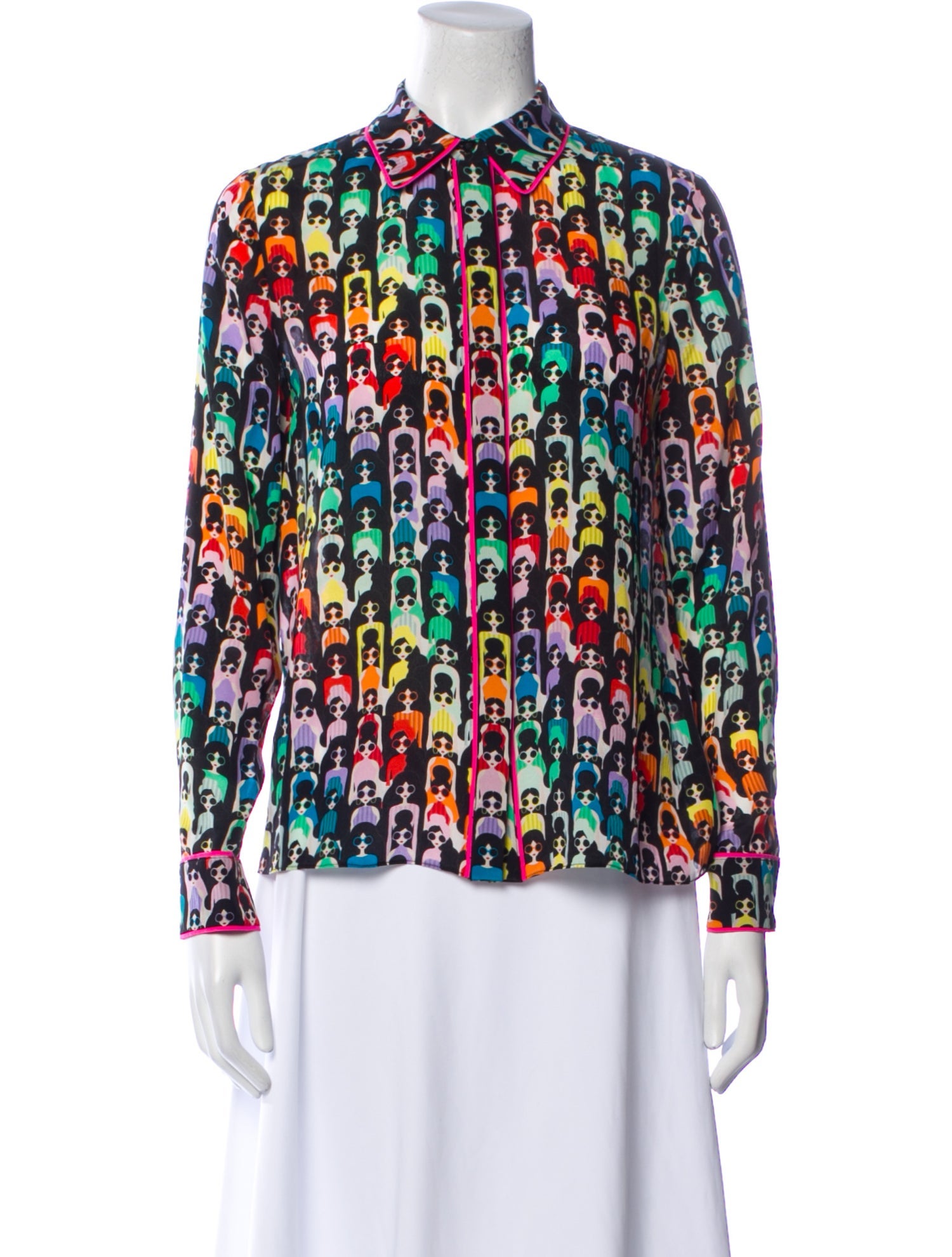 Alice + Olivia Silk Printed Blouse
