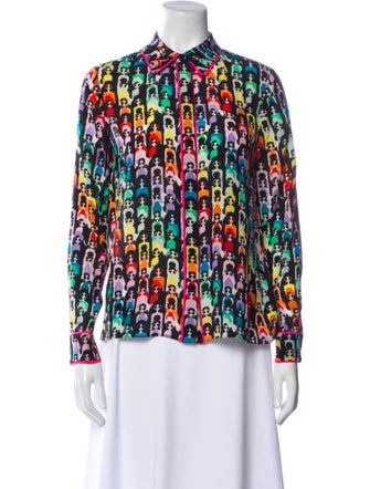 Alice + Olivia Silk Printed Blouse