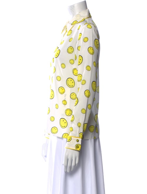 Alice + Olivia Silk Printed Button-Up Top