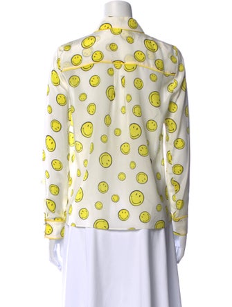 Alice + Olivia Silk Printed Button-Up Top