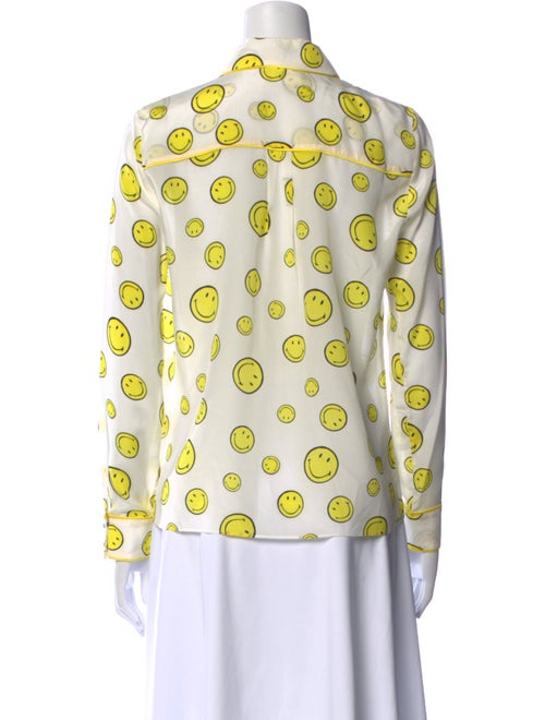 Alice + Olivia Silk Printed Button-Up Top