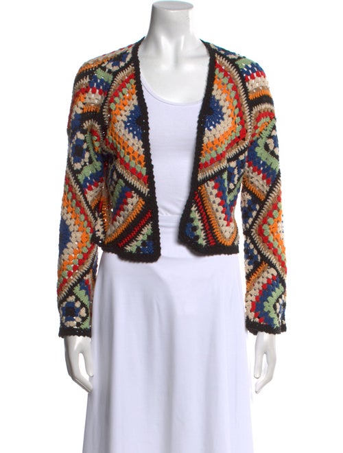 Alice + Olivia Printed Open Front Sweater