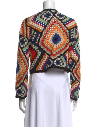 Alice + Olivia Printed Open Front Sweater