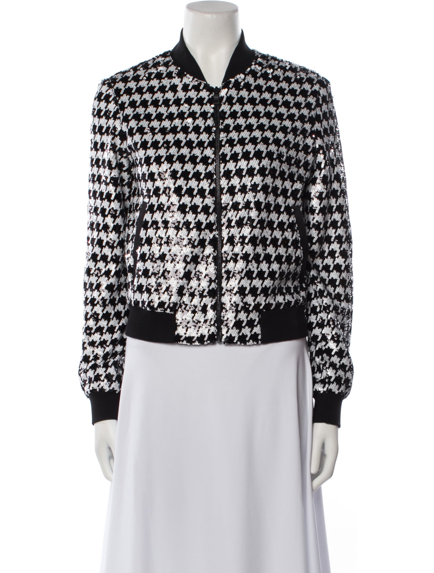 Alice + Olivia Nylon Houndstooth Print Evening Jacket w/ Tags