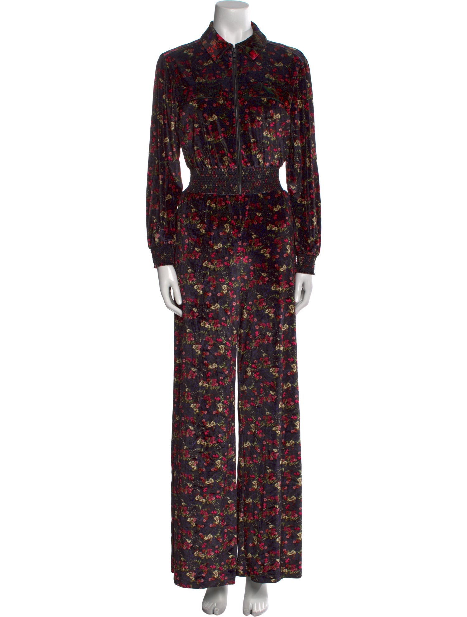 Alice + Olivia Floral Print Mock Neck Jumpsuit