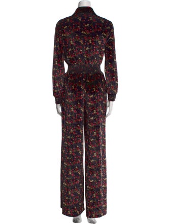 Alice + Olivia Floral Print Mock Neck Jumpsuit