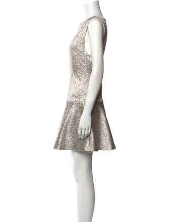 Alice + Olivia Bateau Neckline Mini Dress