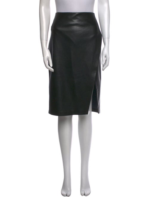 Alice + Olivia Leather Trim Embellishment Knee-Length Skirt