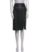 Alice + Olivia Leather Trim Embellishment Knee-Length Skirt