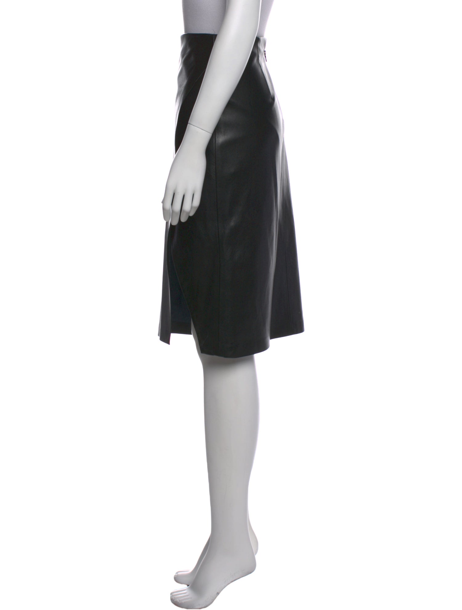 Alice + Olivia Leather Trim Embellishment Knee-Length Skirt