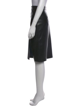 Alice + Olivia Leather Trim Embellishment Knee-Length Skirt