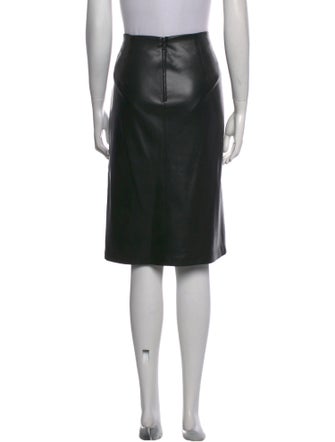 Alice + Olivia Leather Trim Embellishment Knee-Length Skirt