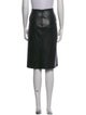 Alice + Olivia Leather Trim Embellishment Knee-Length Skirt
