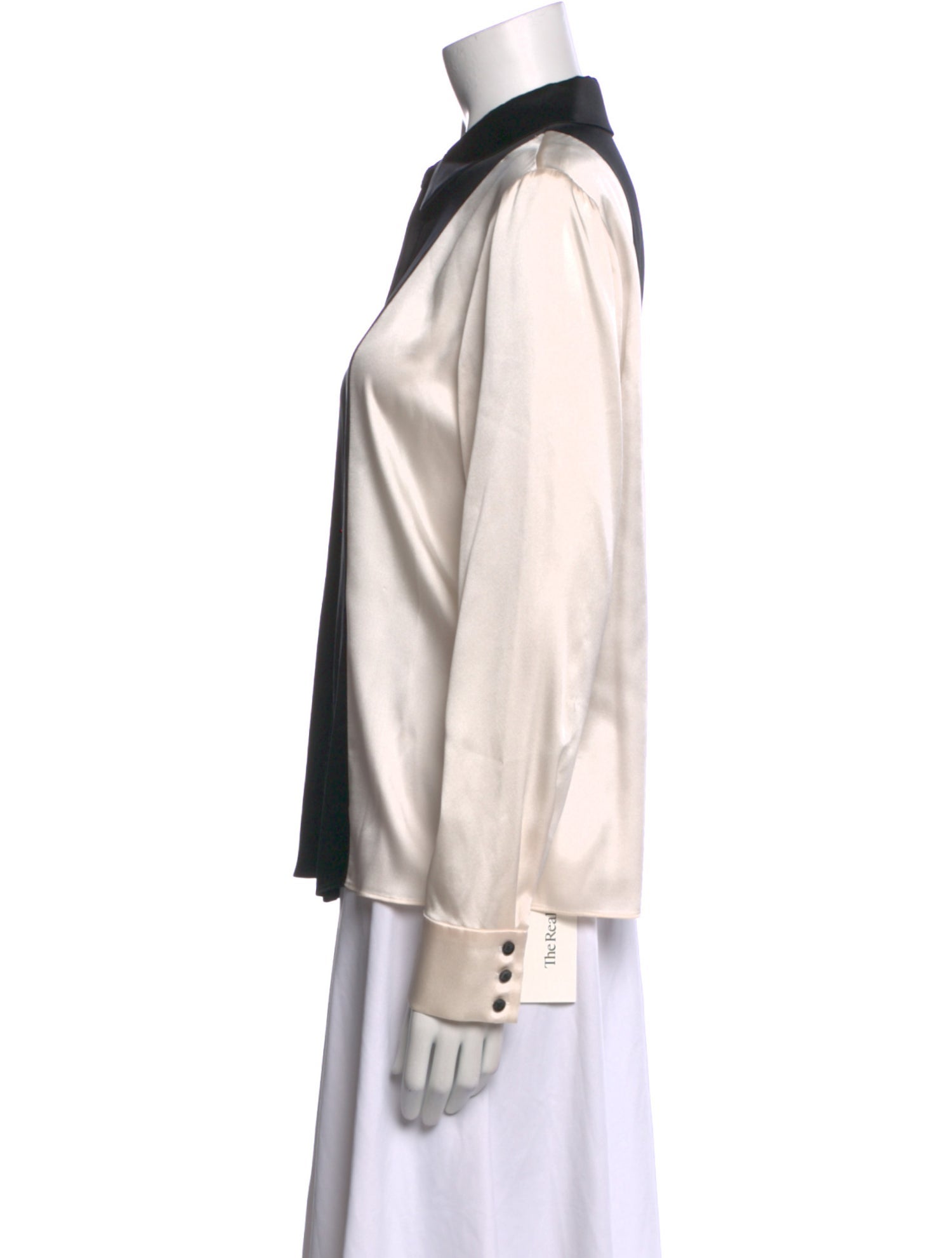 Alice + Olivia Silk Long Sleeve Button-Up Top