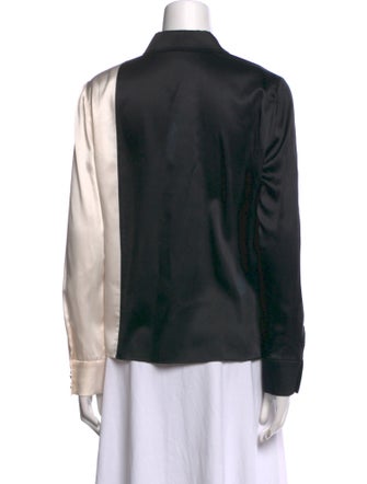 Alice + Olivia Silk Long Sleeve Button-Up Top