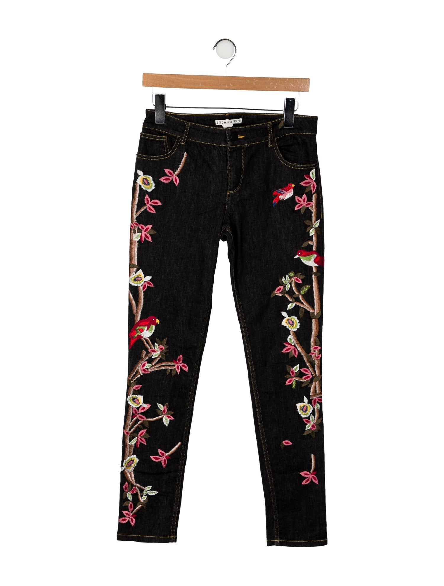 Alice + Olivia Mid-Rise Skinny Leg Jeans