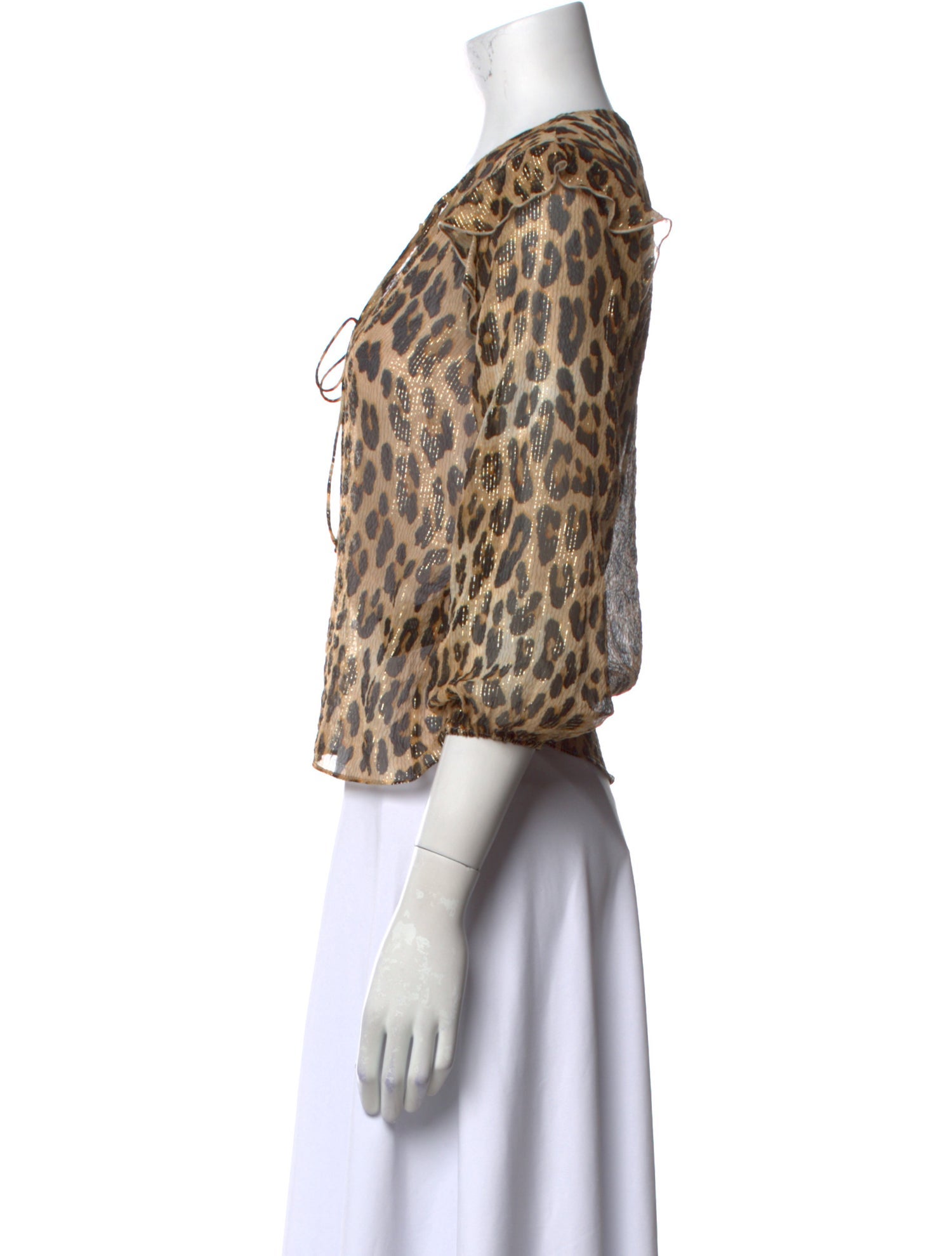 Alice + Olivia Animal Print V-Neck Crop Top