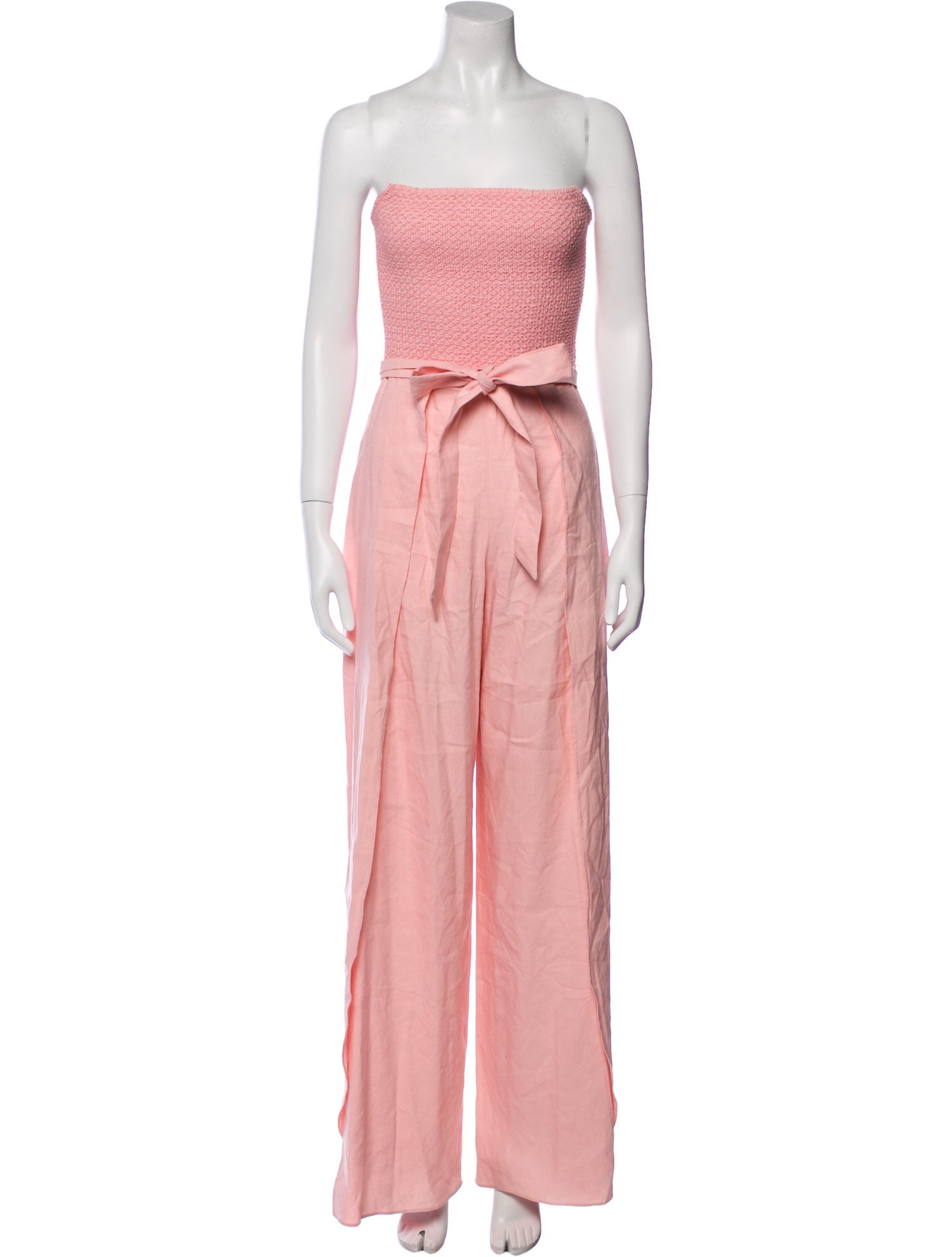 Alice + Olivia Linen Strapless Jumpsuit