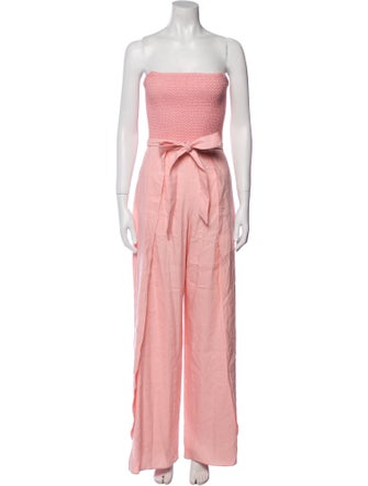 Alice + Olivia Linen Strapless Jumpsuit