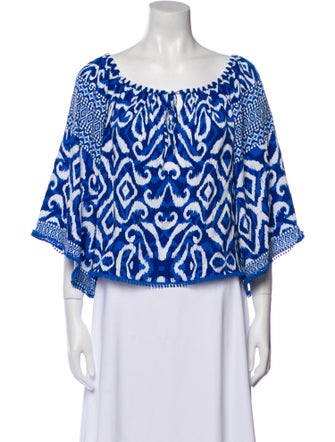 Alice + Olivia Printed Off-The-Shoulder Blouse