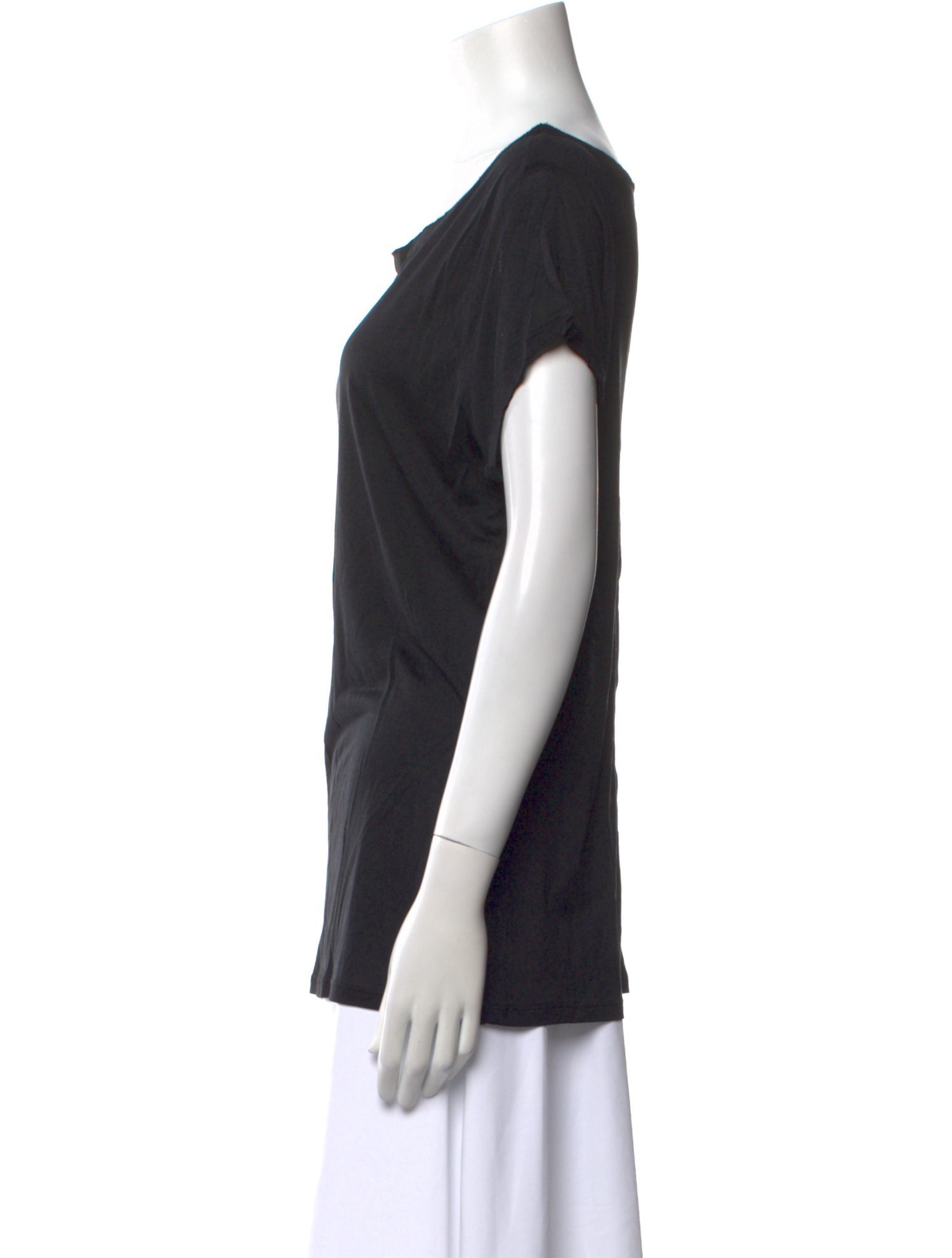 Alice + Olivia Silk Bateau Neckline T-Shirt