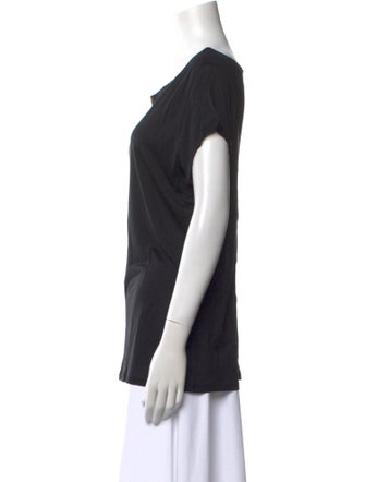 Alice + Olivia Silk Bateau Neckline T-Shirt