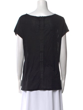 Alice + Olivia Silk Bateau Neckline T-Shirt