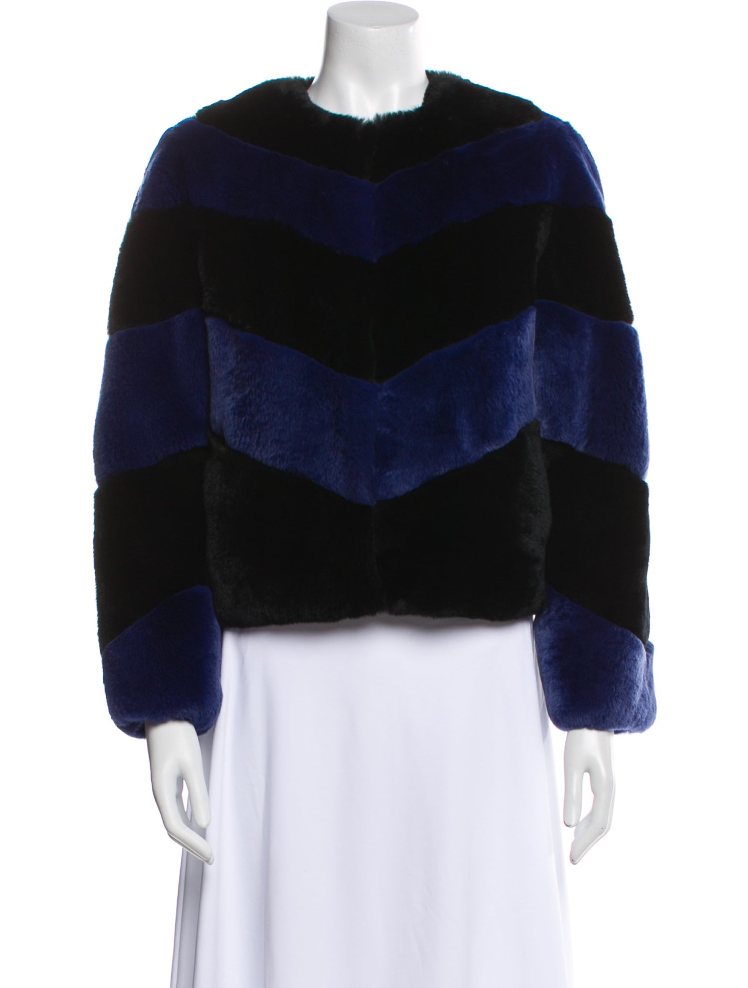 Alice + Olivia Fur Striped Fur Jacket