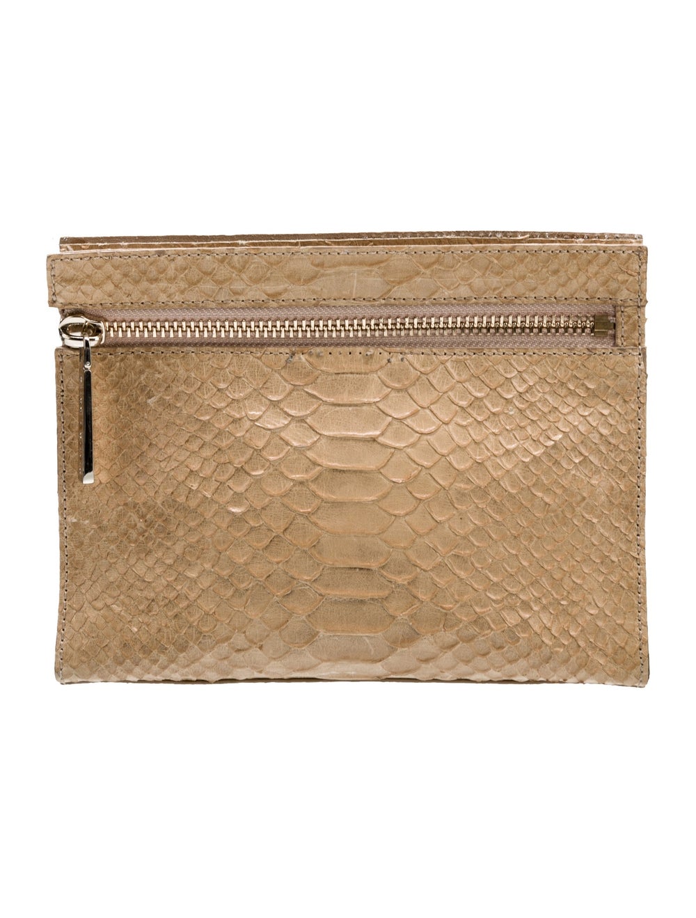 Alice + Olivia Clutch Neutrals Python Gold-Tone H… - image 1