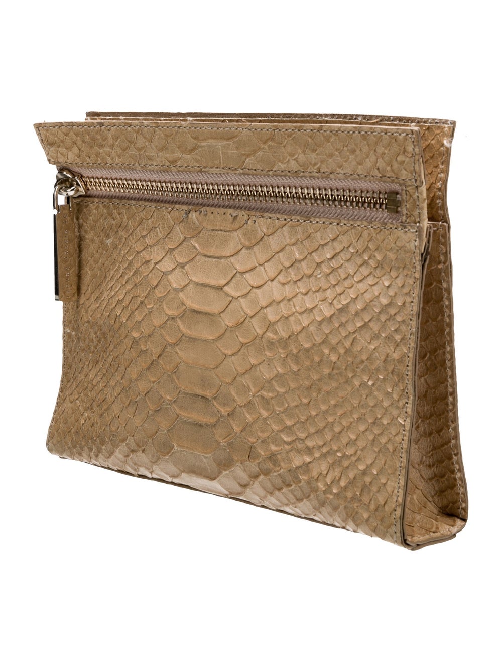Alice + Olivia Clutch Neutrals Python Gold-Tone H… - image 3