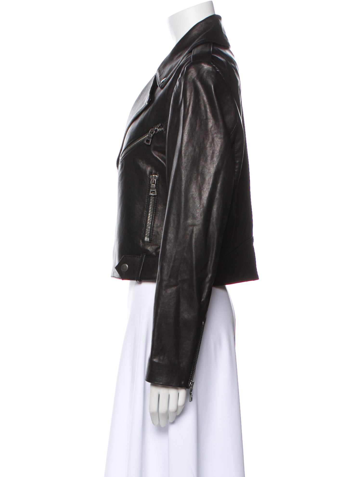 Alice + Olivia Lamb Leather Biker Jacket