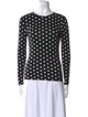 Alice + Olivia Polka Dot Print Crew Neck Top
