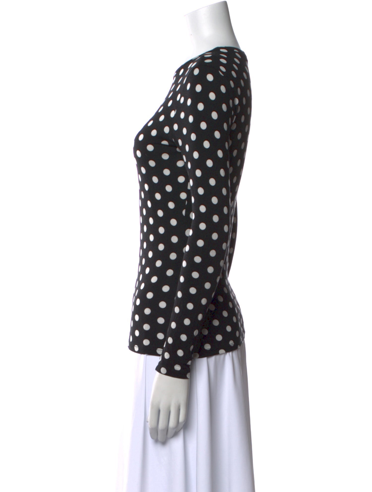 Alice + Olivia Polka Dot Print Crew Neck Top