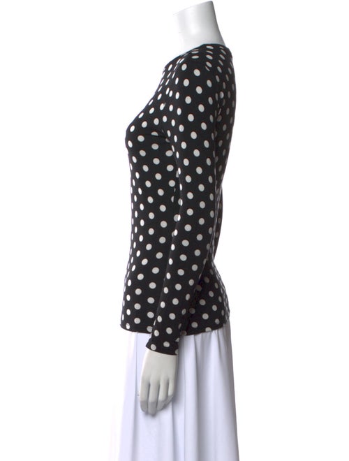 Alice + Olivia Polka Dot Print Crew Neck Top