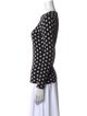 Alice + Olivia Polka Dot Print Crew Neck Top