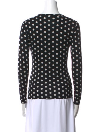 Alice + Olivia Polka Dot Print Crew Neck Top